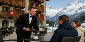 Trabajos de temporada en Suiza: camarero en hotel de montaña durante la temporada de invierno
